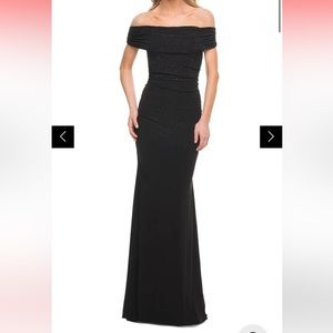 La Femme 30117 Off Shoulder Beaded Long Gown 10